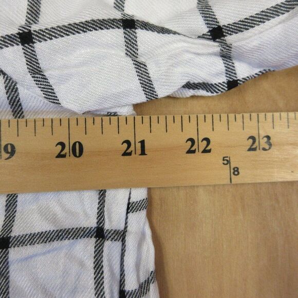 WRANGLER Ladies White Black Plaid Blouse Sz M (8-10) Popover Top Tunic Shirt NWT - Picture 12 of 13
